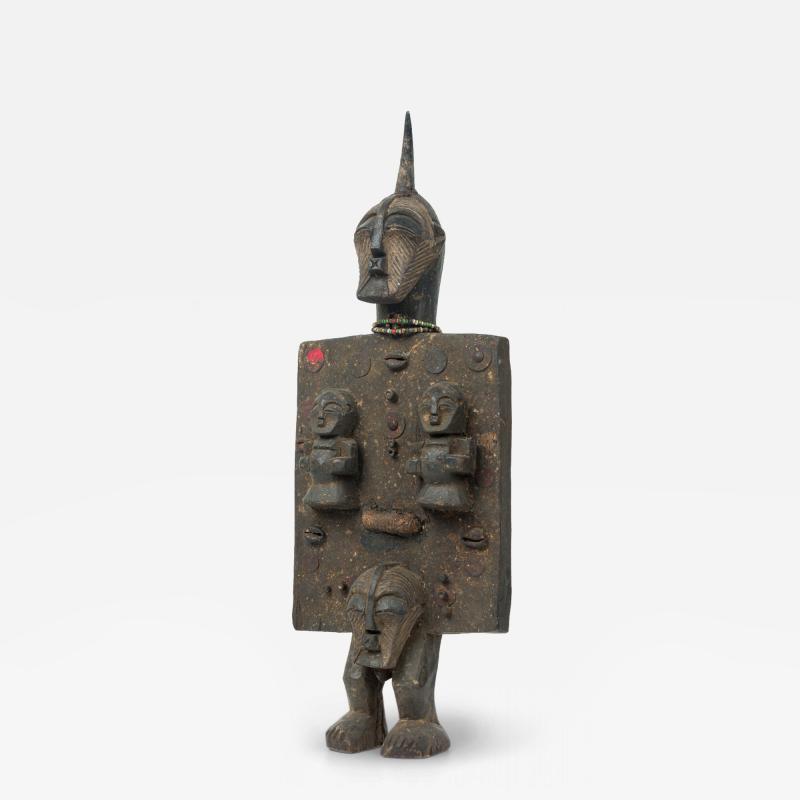 African Congo 20th Century Carved Wood Songye Kwfebe Figural Plaque
