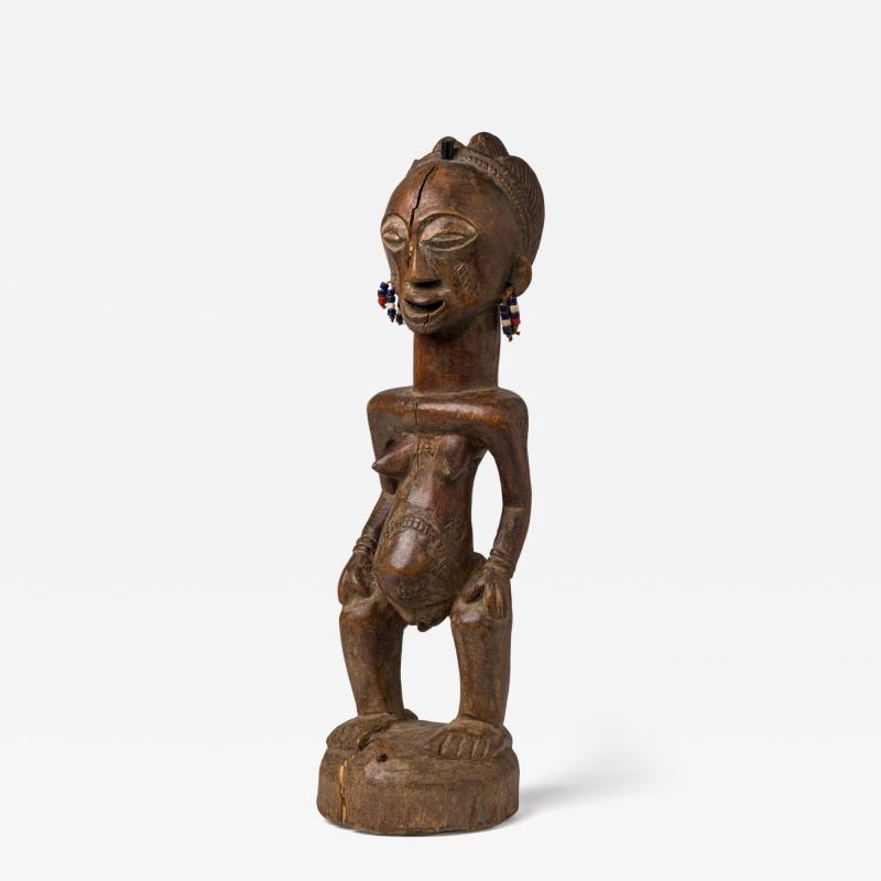African D R Congo 20th Century Carved Wooden Luba Female Fertility Figure