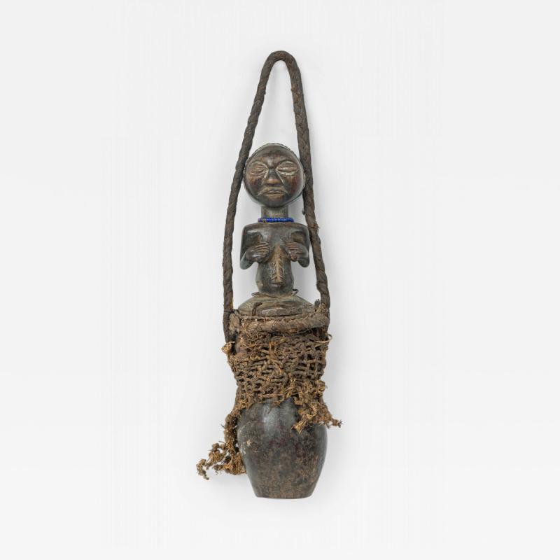 African D R Congo Late 20th Century Carved Wood Baluba Female Ancestor Figure