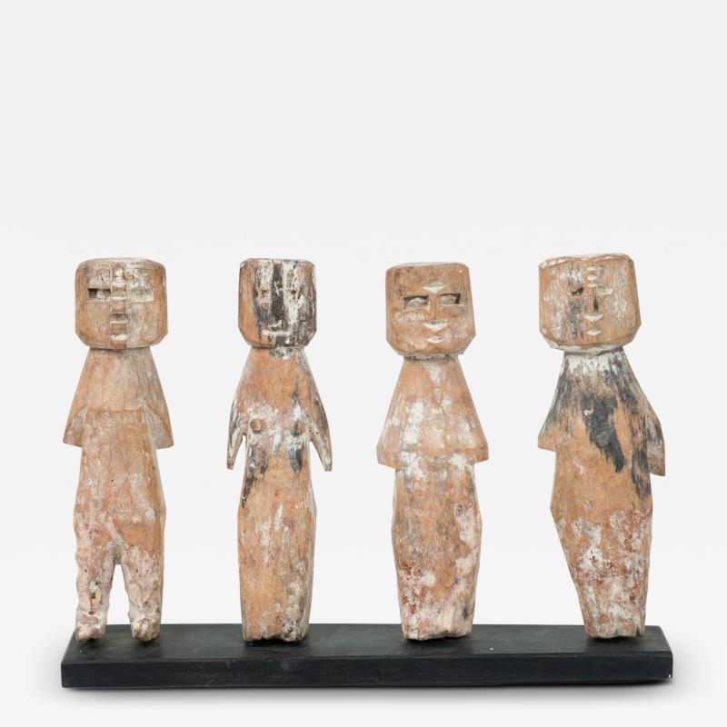 African Ghana Identified Carved Wood Adan Miniature Ancestor Effigies