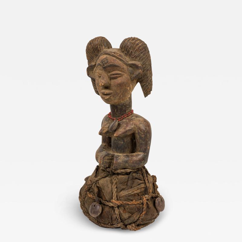 African Nigeria 20th Century Hand Carved Female Ibibio Figure