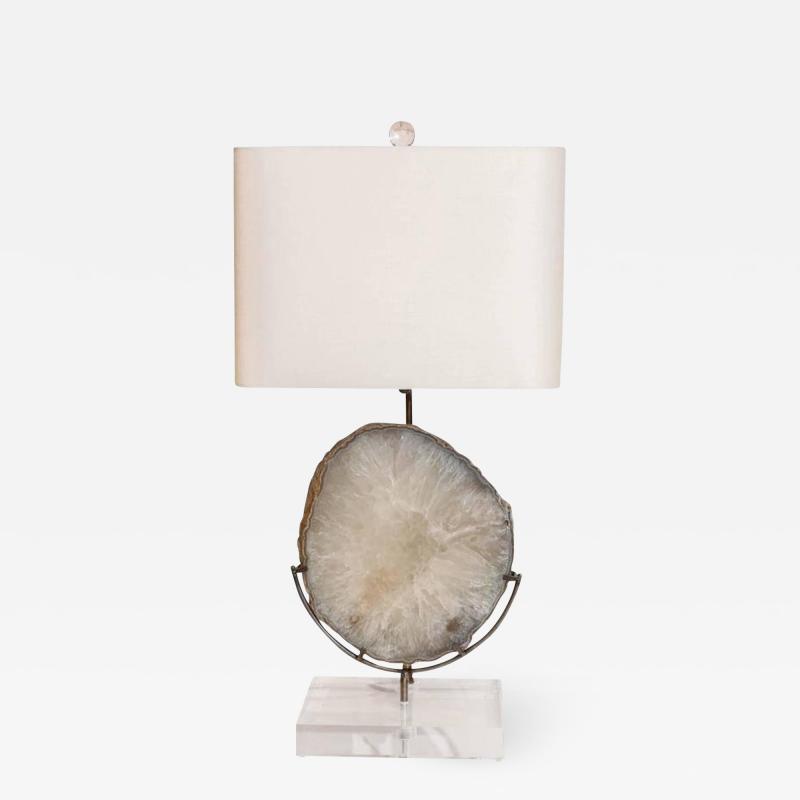 Agate Lamp on Lucite