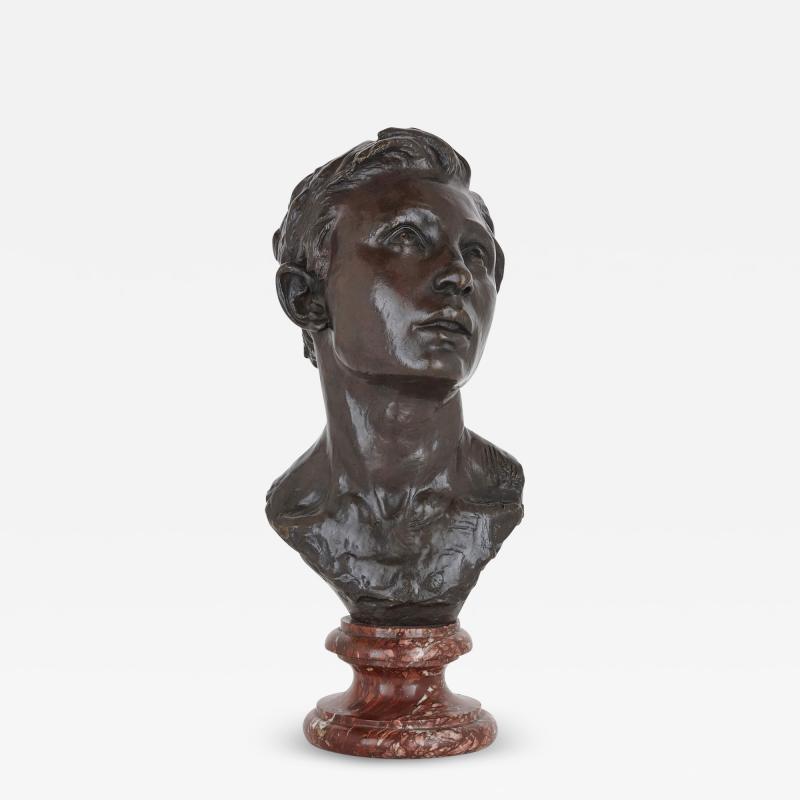 Aime Jules Dalou French bronze sculpture bust of a man by Aim Jules Dalou