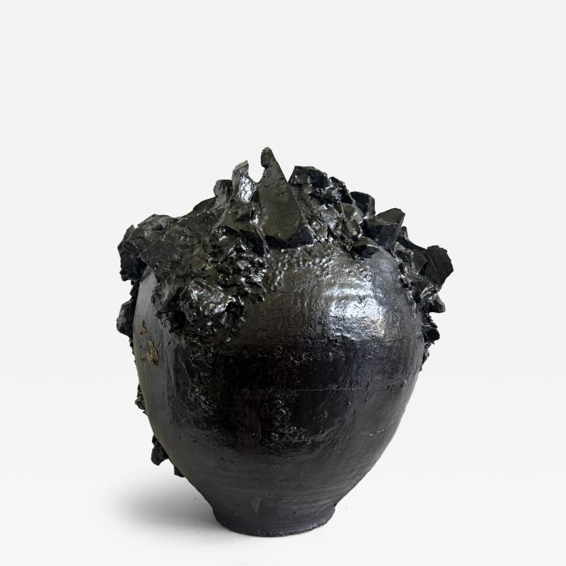 Akiko Hirai Large Contemporary Ceramic Moon Jar by Akiko Hirai