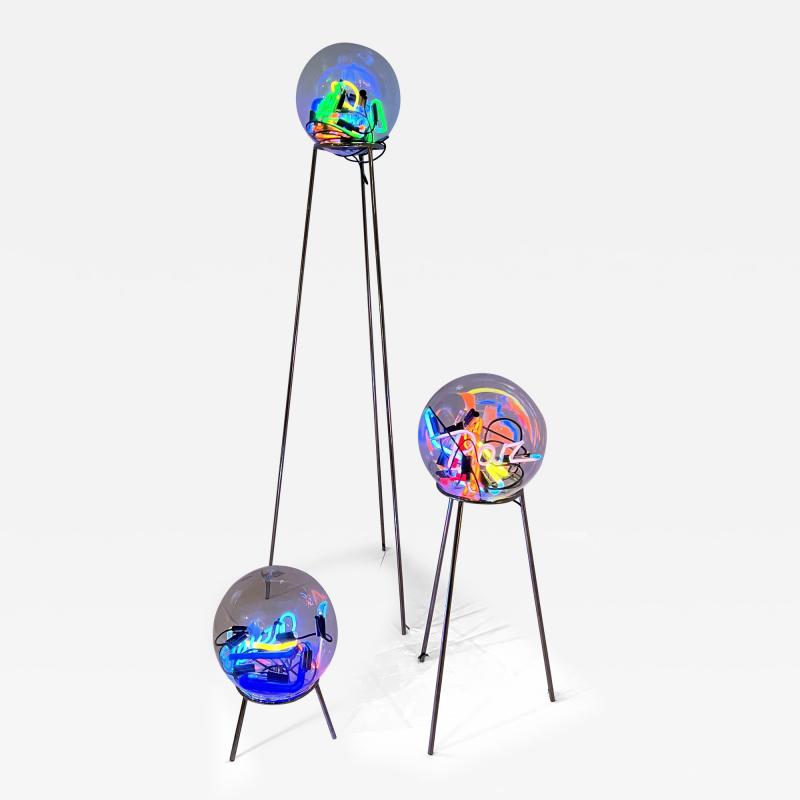 Al Jord o Contemporary Neon ball floor lamp by Al Jord o 2019