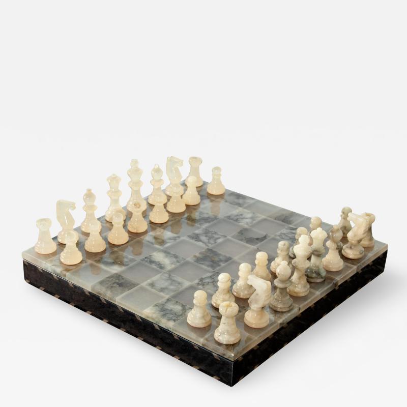 Alabaster Chess and Checkers Set