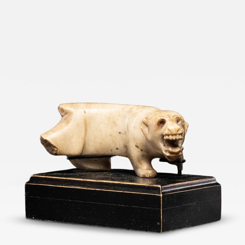 Alabaster Fantasy Animal Oriental School Provenance ex collection Jaime Trigo