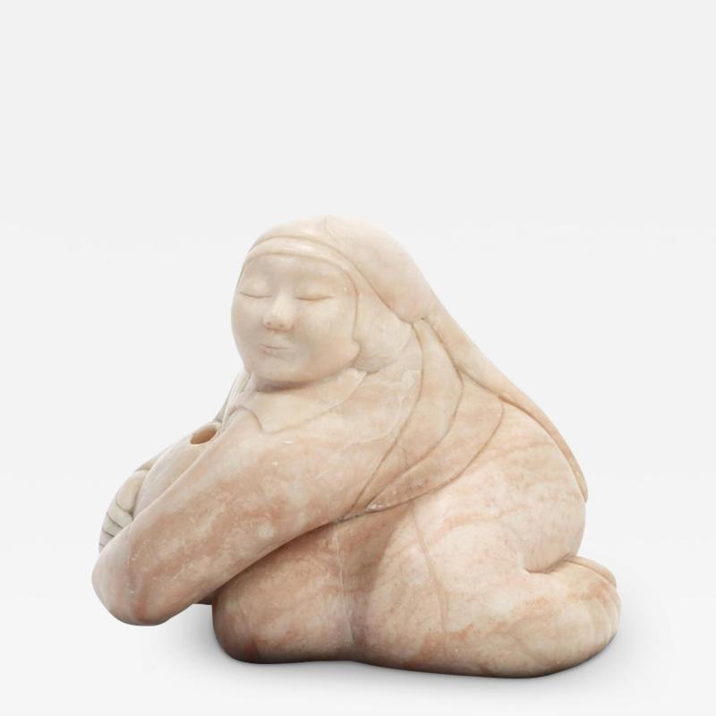 Alabaster Sculpture of a Native American Figure