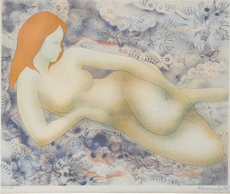 Alain Bonnefoit French Nude Lithograph Print