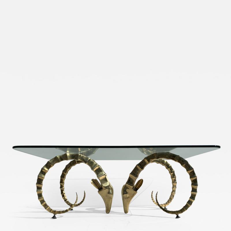 Alain Chervet Brass Ibex Ram Coffee Table