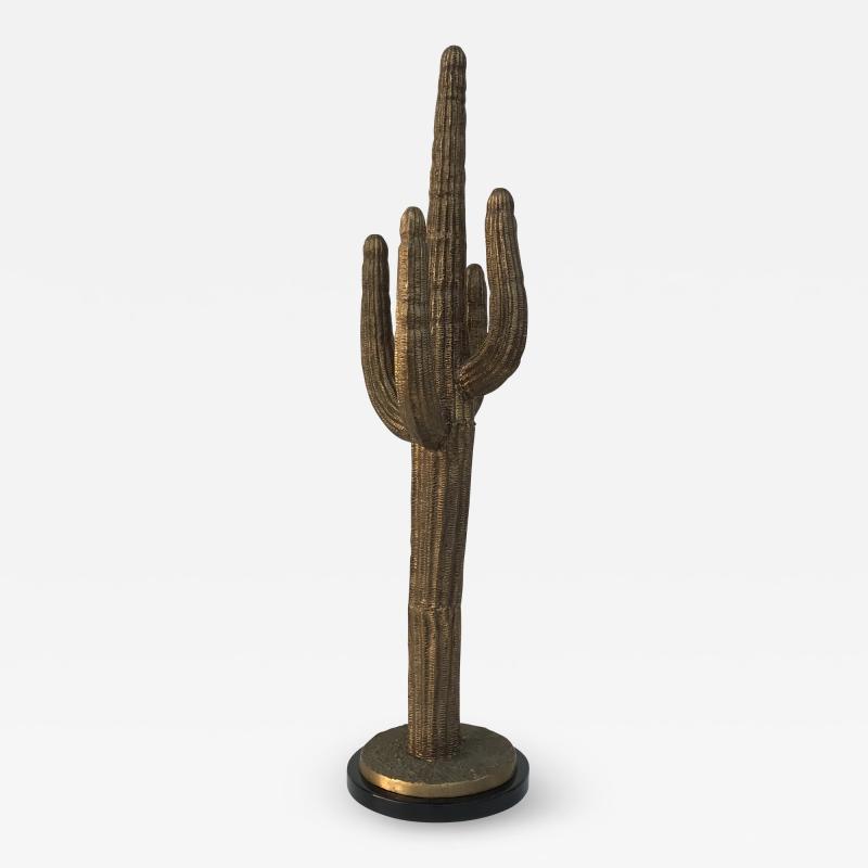 Alain Chervet Brass Saguaro Cactus Sculpture