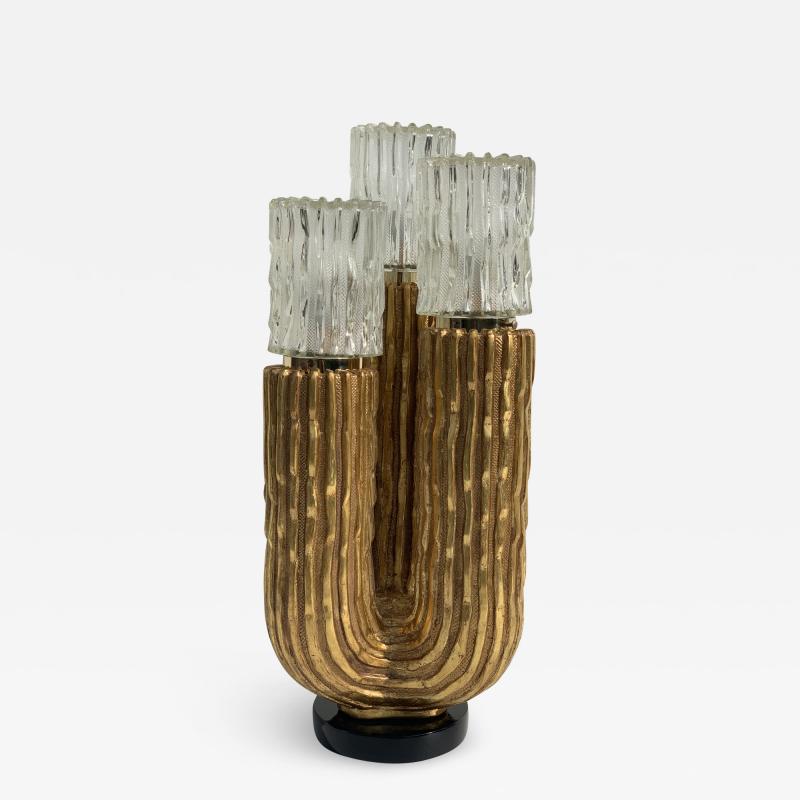 Alain Chervet Cactus Lamp in 22K Gold Leaf