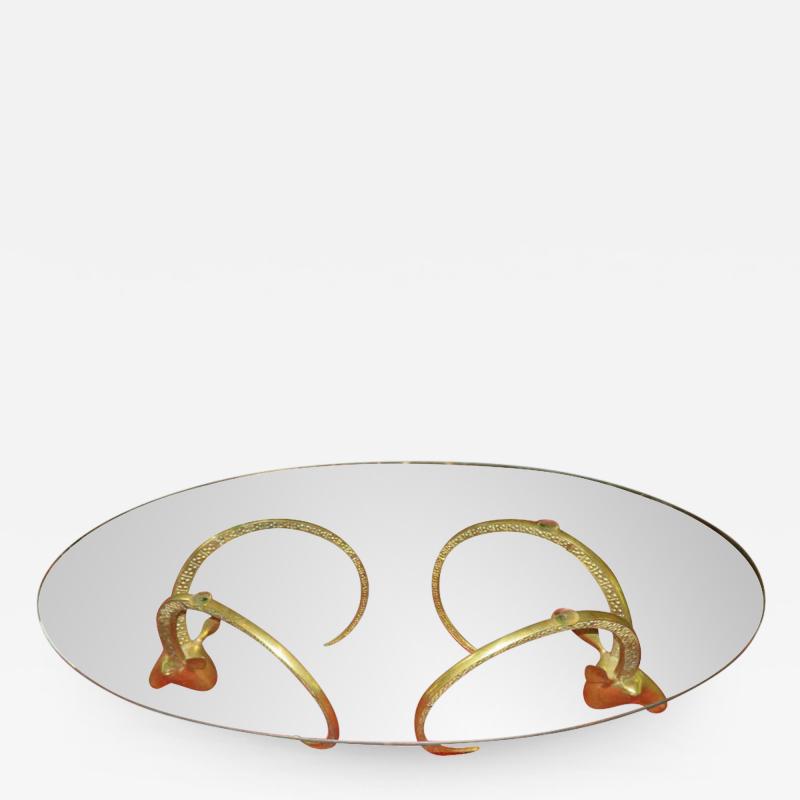 Alain Chervet Magnificent Brass Ibex Ram Head Coffee Table Mid Century Regency Modern