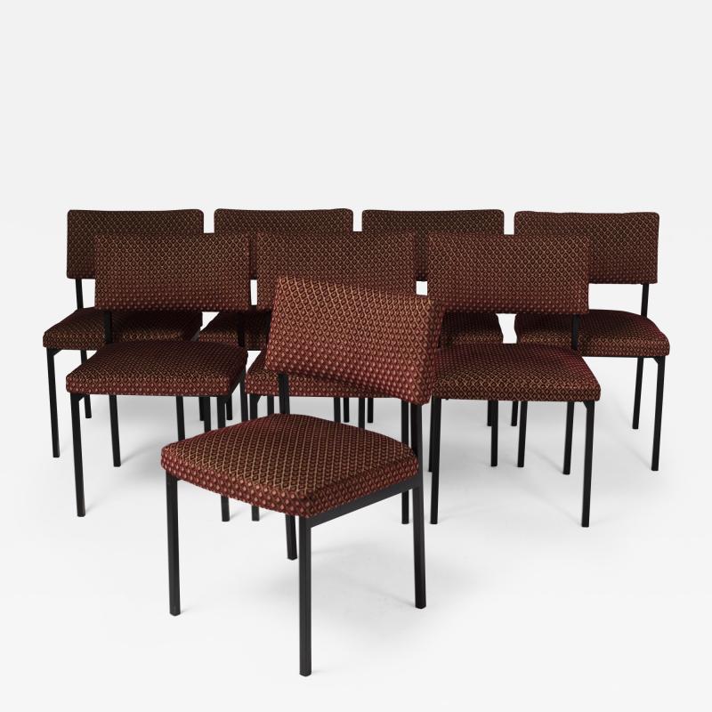 Alain Richard Set of eight chairs by Alain Richard France around 1960