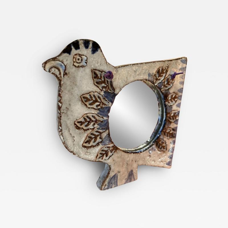 Albert Thiry Ceramic mirror by Albert Thiry France 1960s