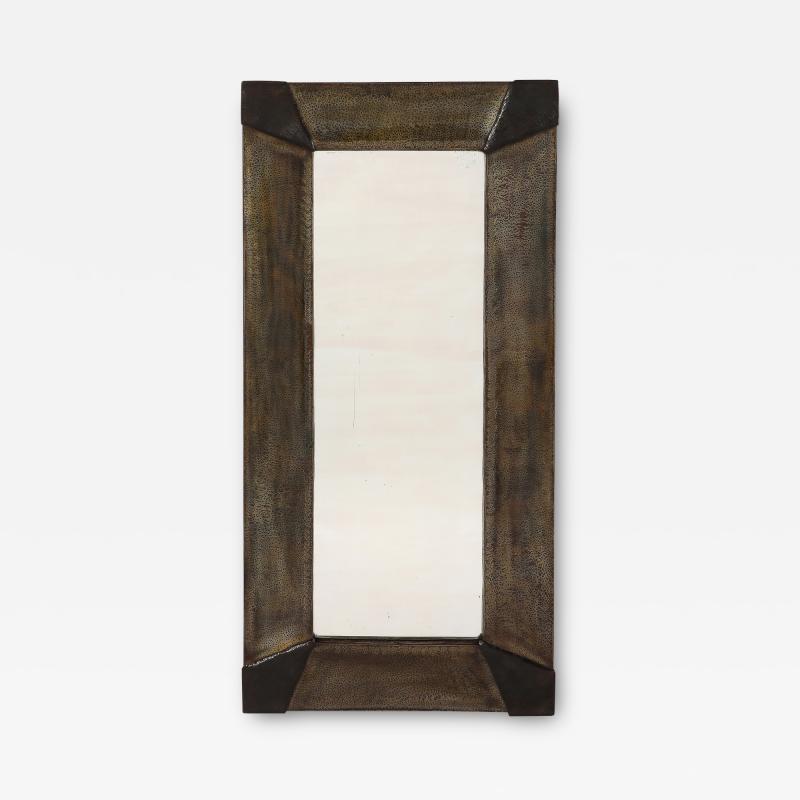 Alberto Cassoli Patinated Iron Mirror Italy late 1960s 