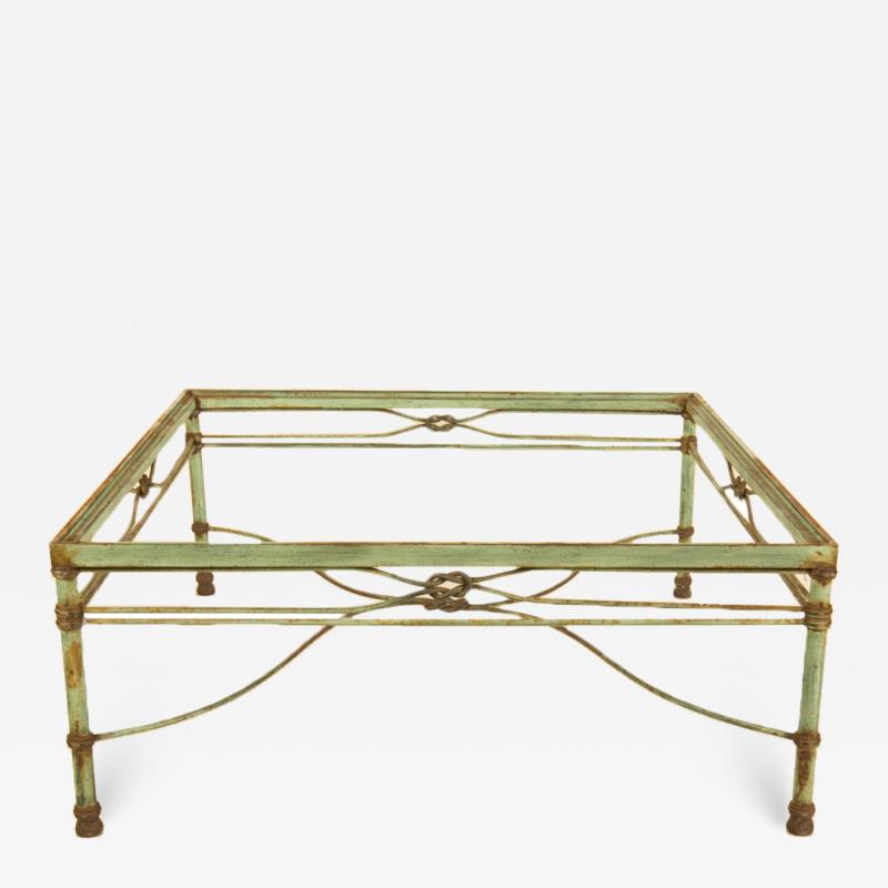 Alberto Diego Giacometti A beautiful wrought iron coffee table base with green patina
