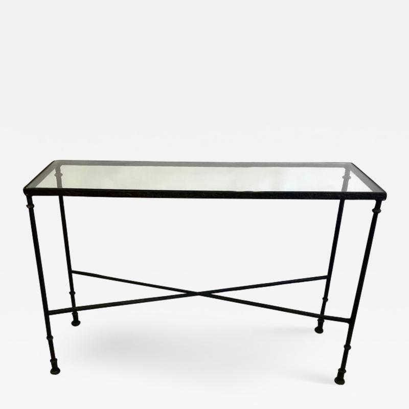 Alberto Diego Giacometti French Mid Century Bronzed Wrought Iron Console in Style of Giacometti