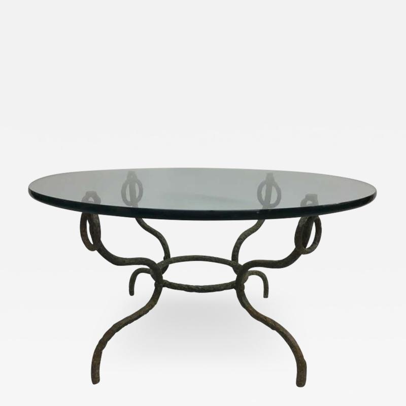 Alberto Diego Giacometti French Mid Century Hammered Iron Bronze Coffee Table Style Giacometti