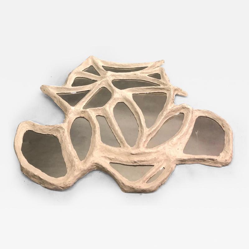 Alberto Diego Giacometti Large French Hand Made Surrealist Plaster Mirror Giacometti for JM Frank