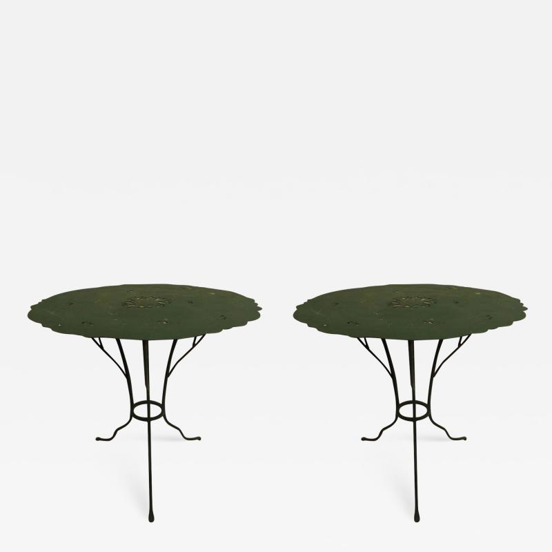 Alberto Diego Giacometti Pair of French Mid Century Wrought Iron Side Tables in the Style of Giacometti