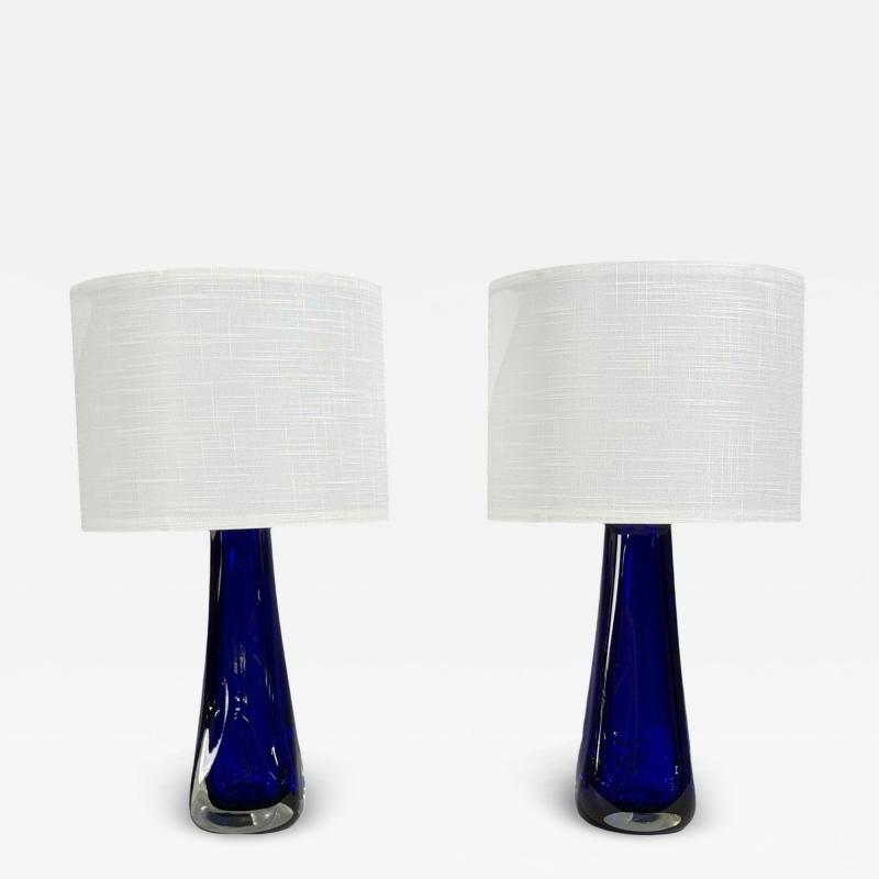 Alberto Don Table Lamps Blue Murano Glass Italy 1995