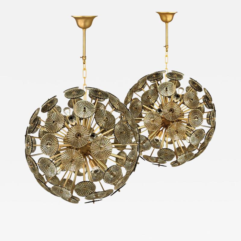 Alberto Dona Alberto Dona Inspired Custom Textured Murano Glass Disc Chandelier 2023