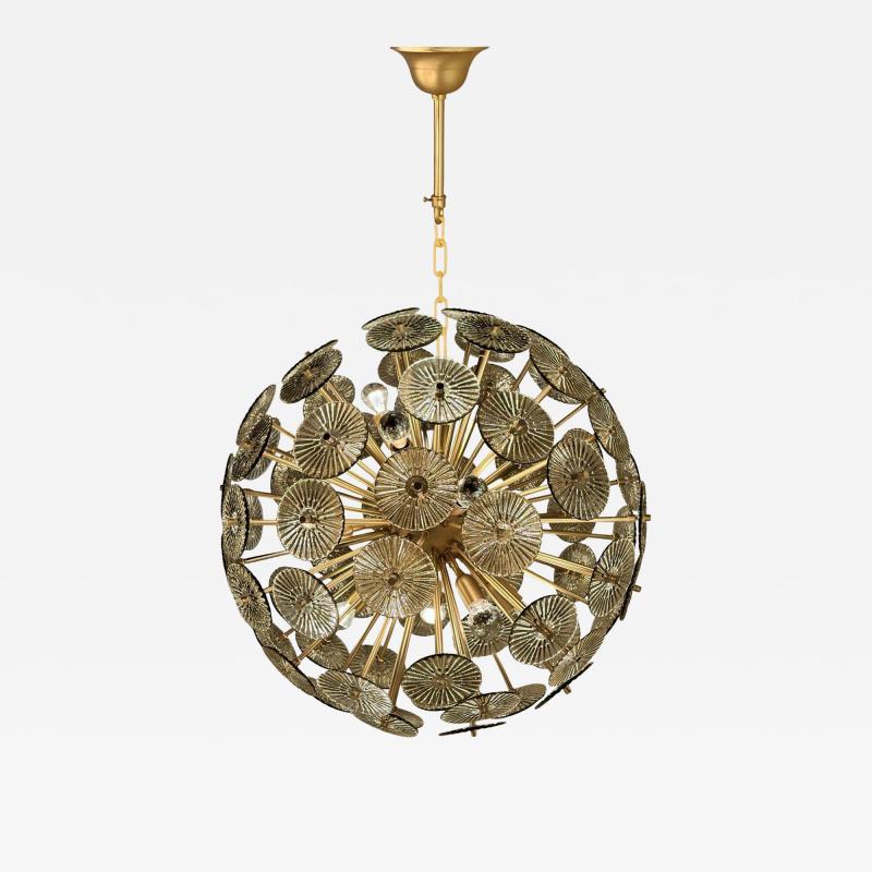 Alberto Dona Alberto Dona Inspired Custom Textured Murano Glass Disc Chandelier