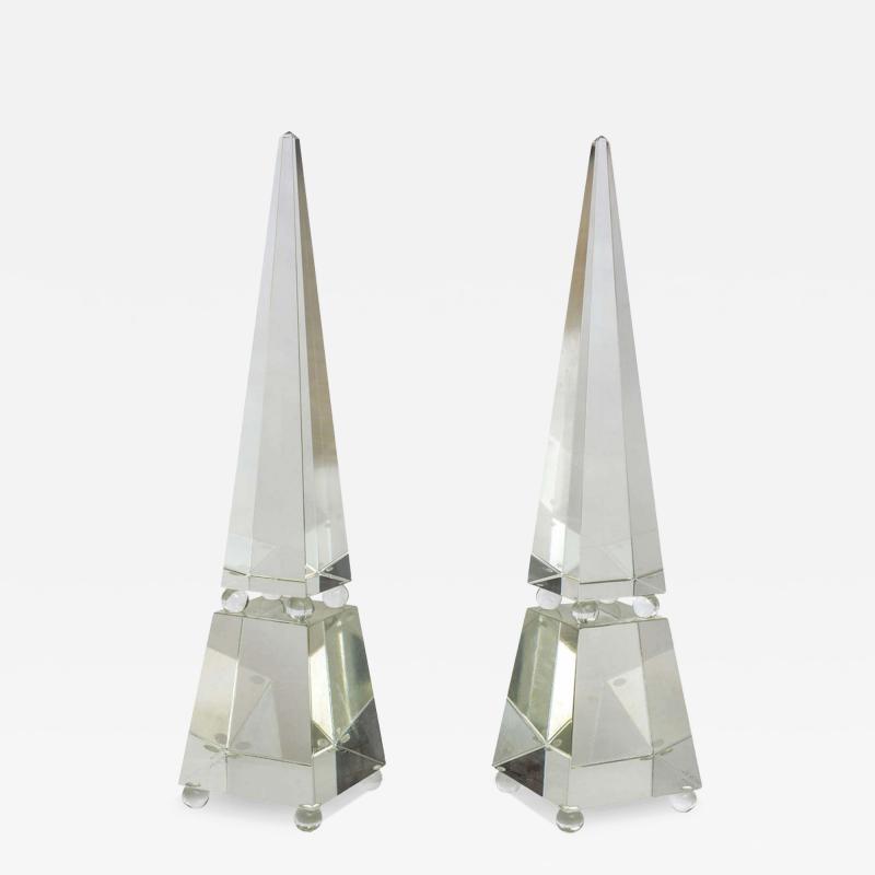Alberto Dona Fine Pair of Monumental Murano Glass Obelisks by Alberto Dona