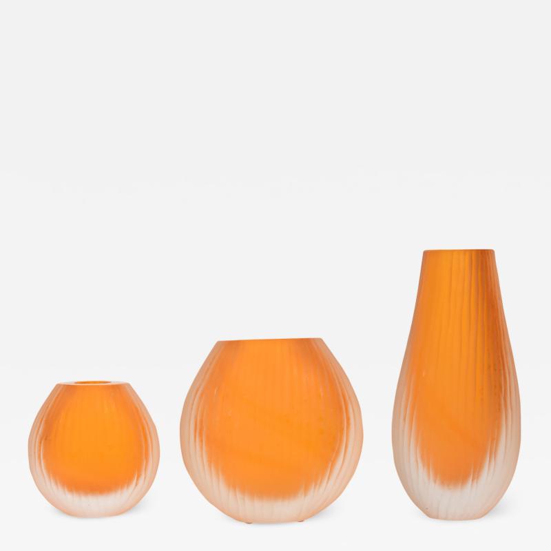 Alberto Dona set of 3 Murano decorative glass vases