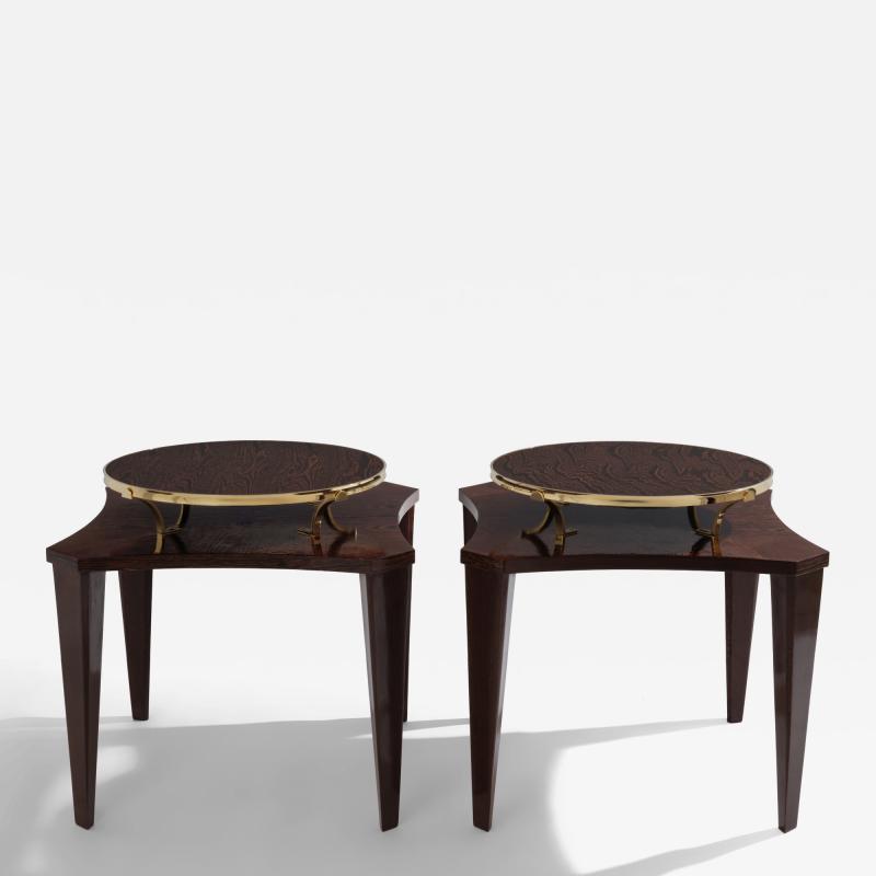 Alberto Pinto Alberto Pinto pair of weng and brass side tables 1990s