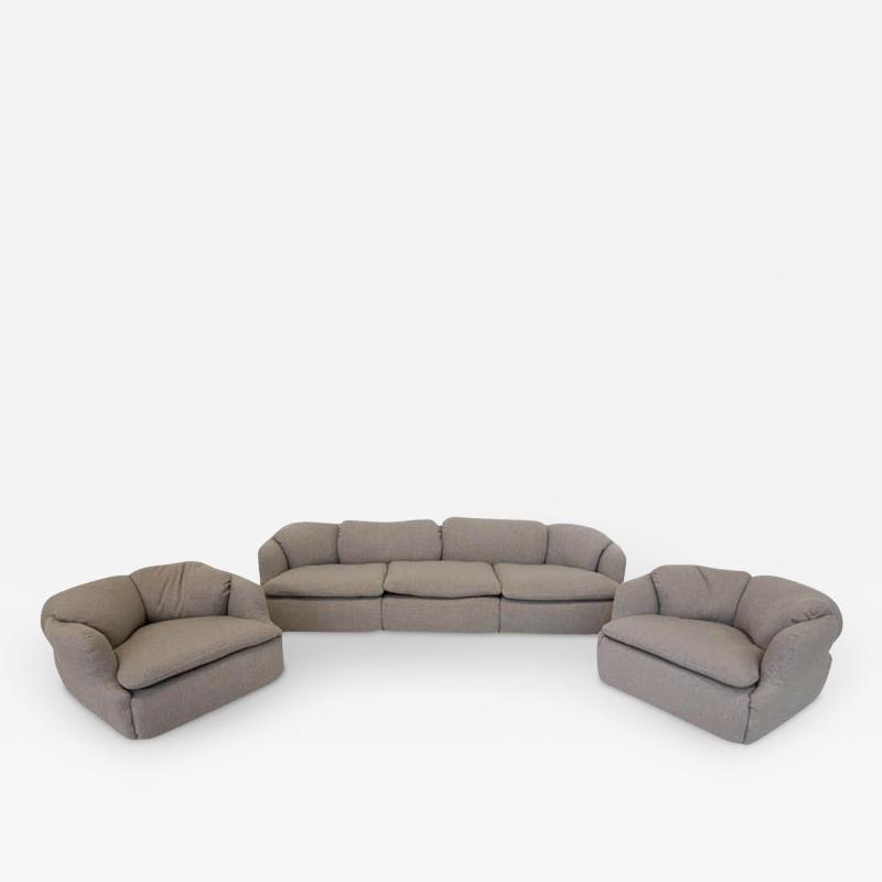 Alberto Rosselli Confidential Seating Set by Alberto Rosselli for Saporiti Beige Boucle Fabric