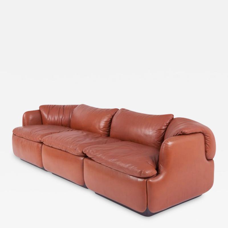 Alberto Rosselli Saporiti Confidential Leather Sofa by Alberto Rosselli