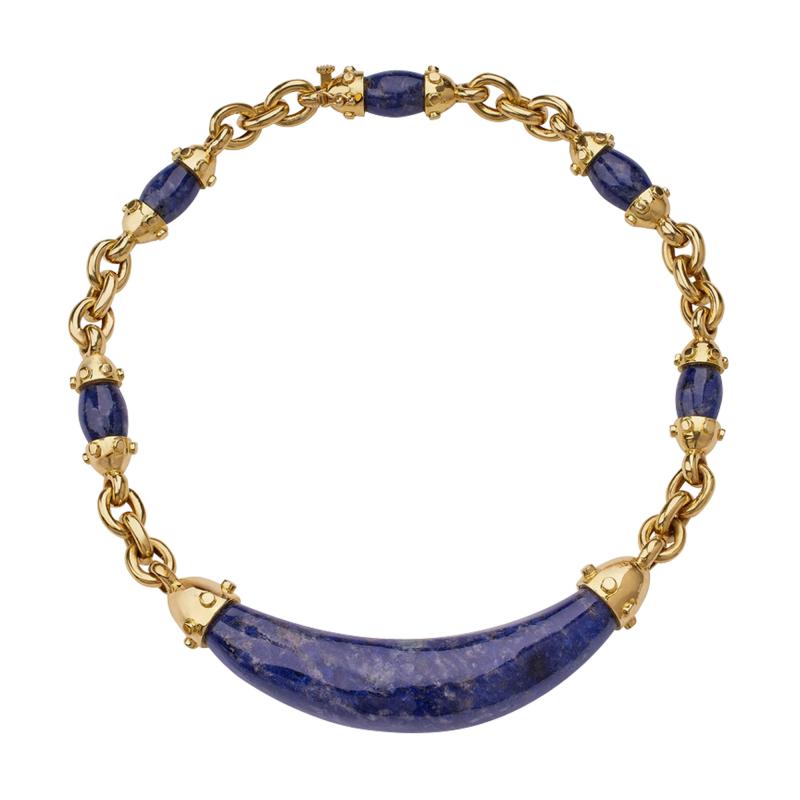 Aldo Cipullo Aldo Cipullo for Cartier 18K Gold and Sodalite Rounds Necklace