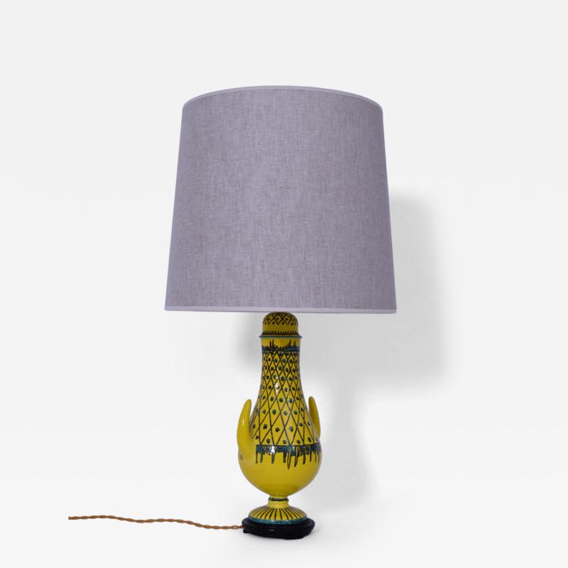 Aldo Londi yellow horns ceramic lamp 