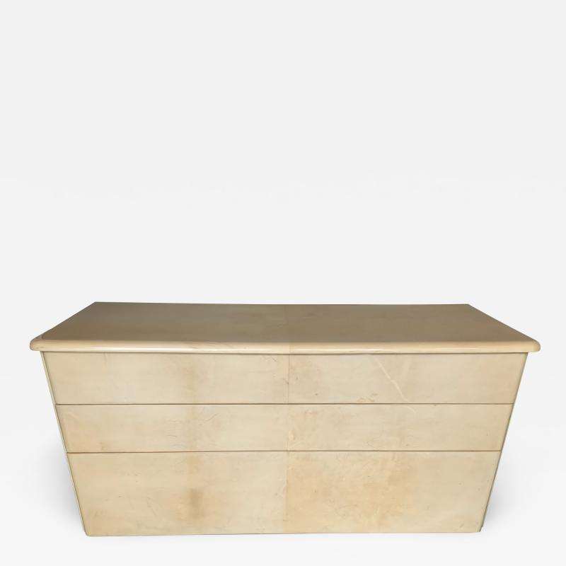 Aldo Tura Chest of Drawers Parchment Goatskin by Aldo Tura Italy 1970s