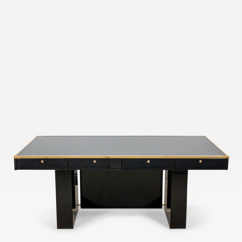 Aldo Tura Italian Mid Century Black Lacquered Desk 2