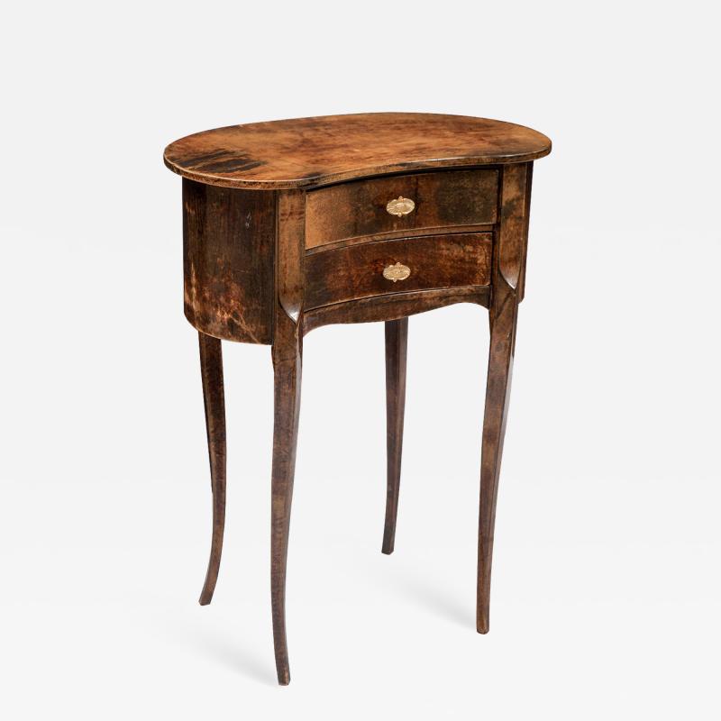 Aldo Tura Side table covered with goatskin by Aldo Tura