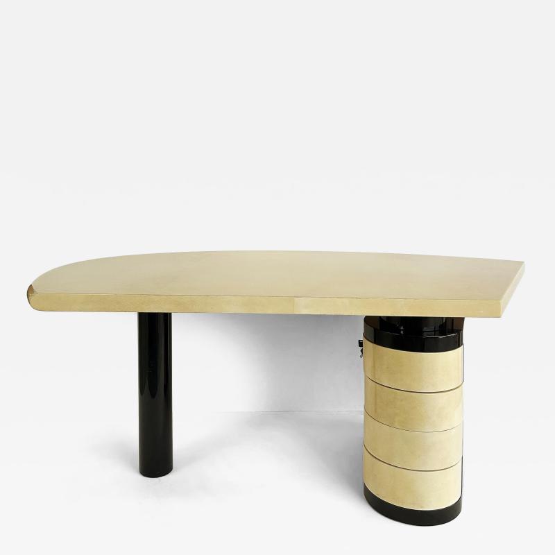 Aldo Tura Vintage Aldo Tura Post Modern Lacquered Parchment Desk Italy