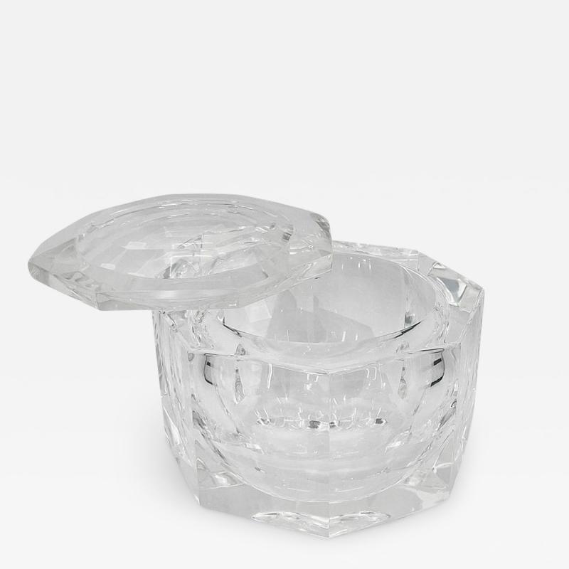 Alessandro Albrizzi Faceted Lucite Ice Bucket attb to Alessandro Albrizzi Italy 1970s