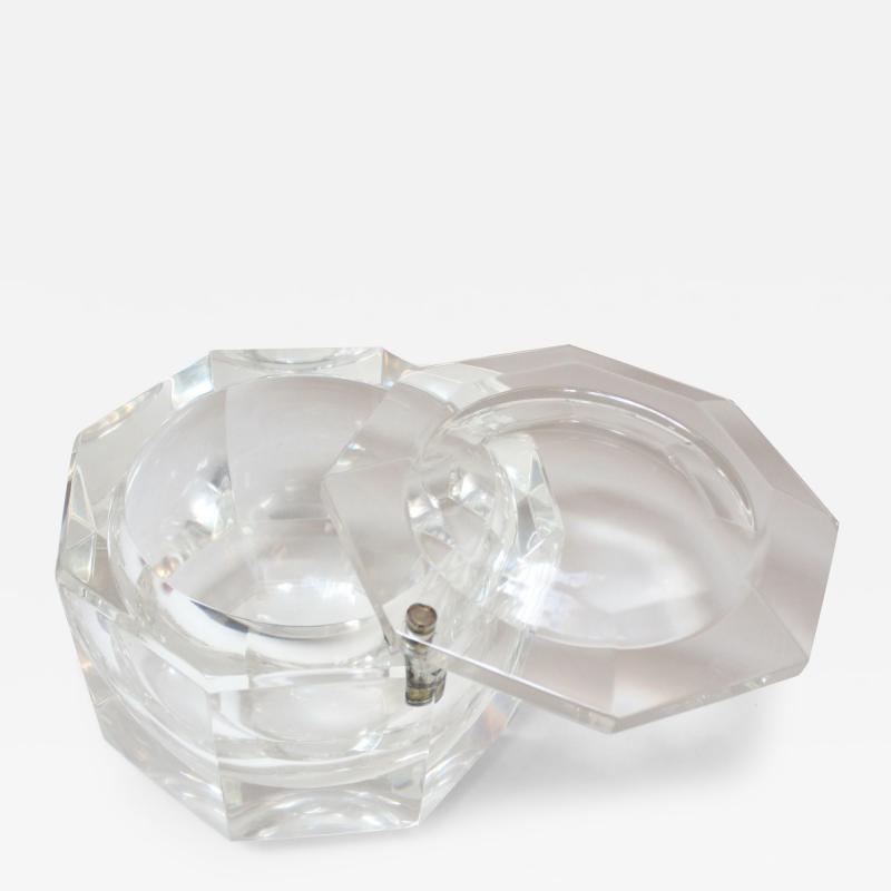 Alessandro Albrizzi Italian Lucite Octagonal Form Gem Ice Bucket by Alessandro Albrizzi