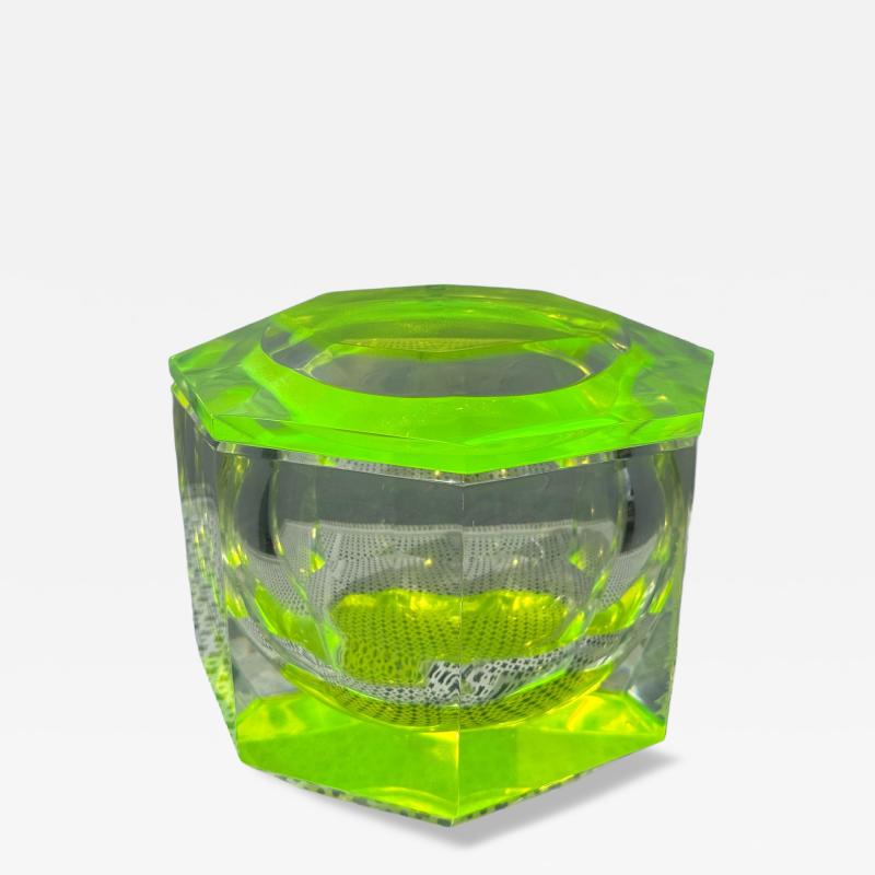 Alessandro Albrizzi Vintage Hexagonal Lucite Ice Bucket w Swivel Top by Albrizzi