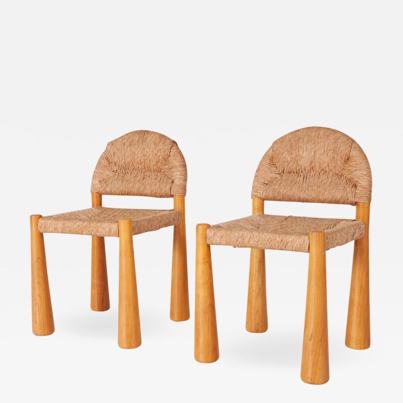 Alessandro Becchi Wicker Solid Pine Toscanolla Chairs by Alessandro Becchi for Giovanetti