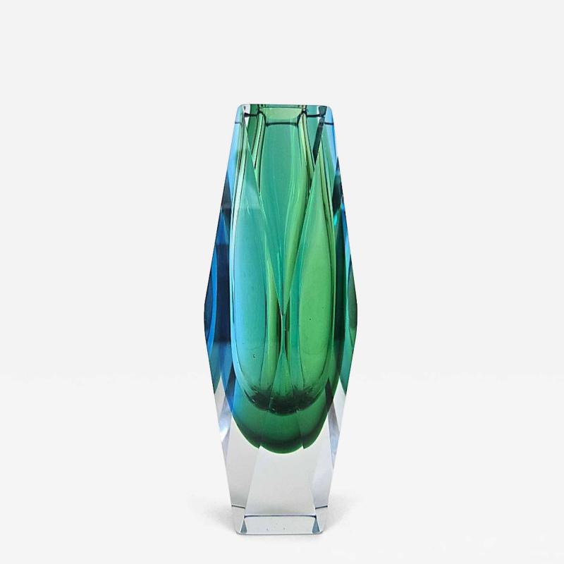 Alessandro Mandruzzato Mandruzzato Blue Green Murano Vase