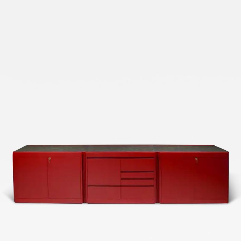 Alessandro Mendini 4D Sideboard by Angelo Mangiarotti for Molteni Lacquered Wood Granite 1970s
