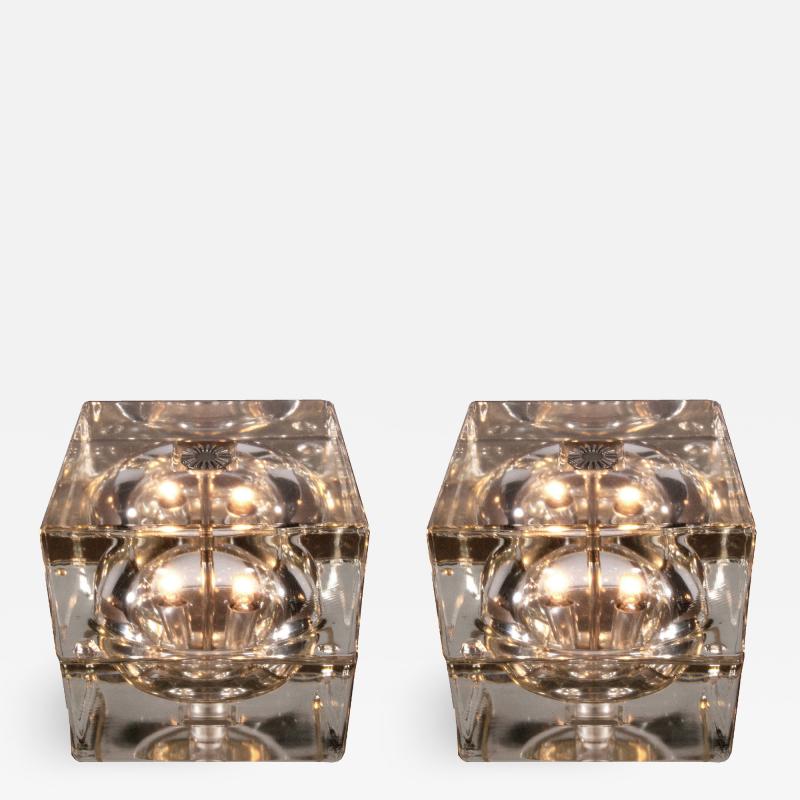 Alessandro Mendini Pair Cubosfera Table Lamps by Alessandro Mendini