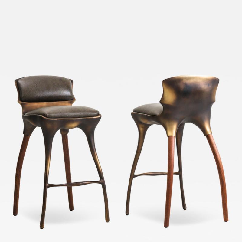 Alex Roskin Alex Roskin High Chair Counter Stool in Aluminum with Bronze Finish