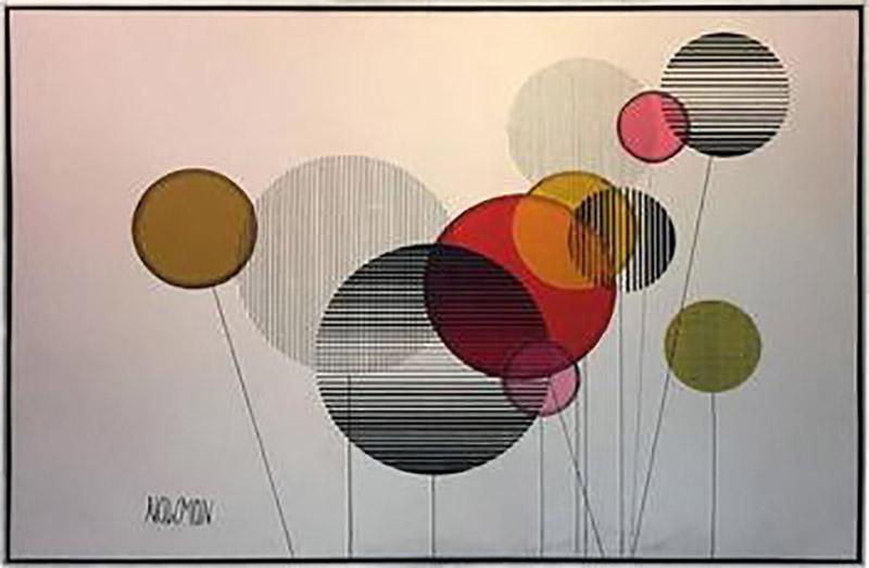 Alexander Calder Large Scale Colorful Modernist Painting in the manner of Alexander Calder