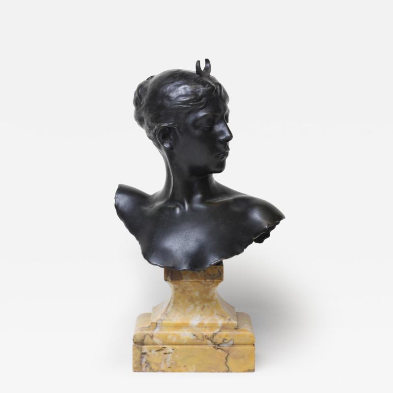 Alexandre Falguiere Antique Bronze Bust of Diana by Alexandre Falgui re 1890 France