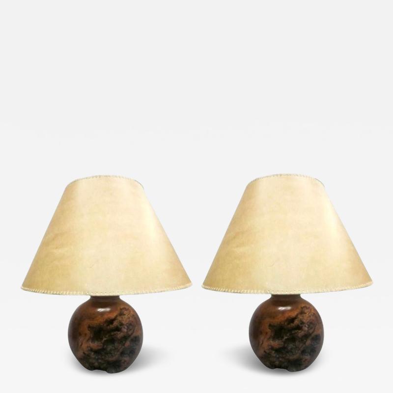 Alexandre Noll Pair of French Modern Craftsman Table Lamps in the Style Alexandre Noll
